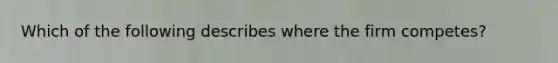 Which of the following describes where the firm competes?