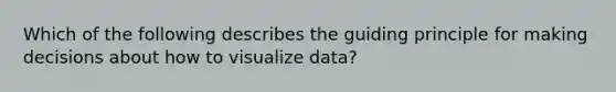 Which of the following describes the guiding principle for making decisions about how to visualize data?