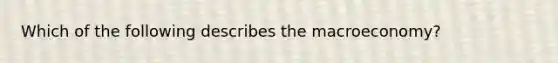 Which of the following describes the macroeconomy?