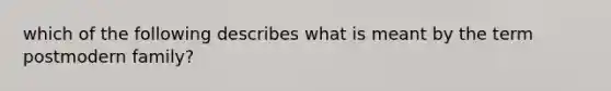 which of the following describes what is meant by the term postmodern family?