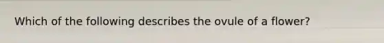 Which of the following describes the ovule of a flower?