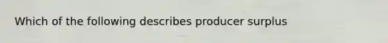 Which of the following describes producer surplus