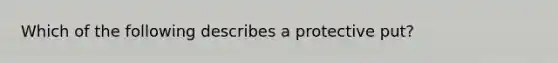 Which of the following describes a protective put?