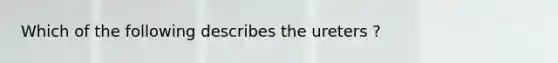 Which of the following describes the ureters ?