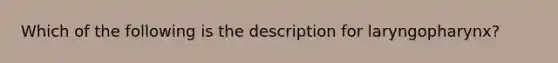 Which of the following is the description for laryngopharynx?