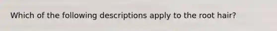 Which of the following descriptions apply to the root hair?