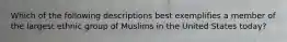 Which of the following descriptions best exemplifies a member of the largest ethnic group of Muslims in the United States today?​