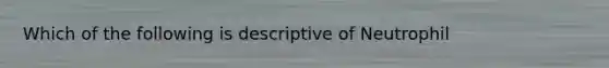 Which of the following is descriptive of Neutrophil