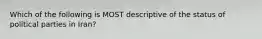 Which of the following is MOST descriptive of the status of political parties in Iran?