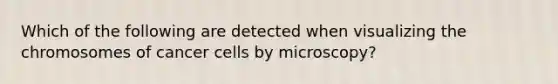 Which of the following are detected when visualizing the chromosomes of cancer cells by microscopy?