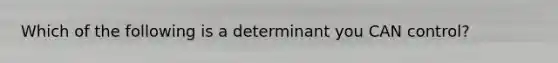 Which of the following is a determinant you CAN control?