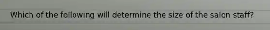 Which of the following will determine the size of the salon staff?
