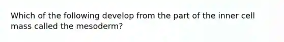 Which of the following develop from the part of the inner cell mass called the mesoderm?