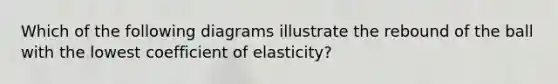 Which of the following diagrams illustrate the rebound of the ball with the lowest coefficient of elasticity?