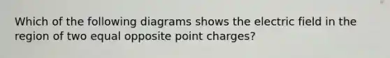 Which of the following diagrams shows the electric field in the region of two equal opposite point charges?