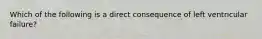 Which of the following is a direct consequence of left ventricular failure?