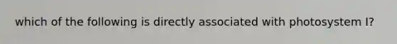 which of the following is directly associated with photosystem I?