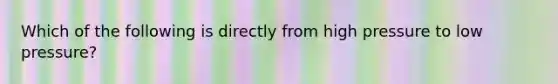 Which of the following is directly from high pressure to low pressure?