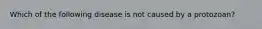 Which of the following disease is not caused by a protozoan?
