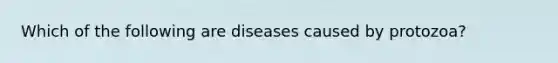 Which of the following are diseases caused by protozoa?