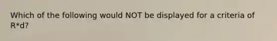 Which of the following would NOT be displayed for a criteria of R*d?