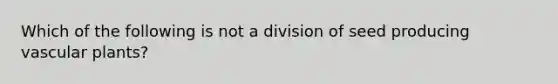 Which of the following is not a division of seed producing vascular plants?