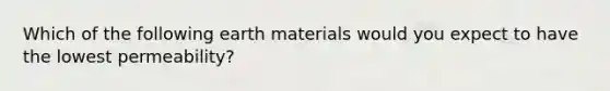 Which of the following earth materials would you expect to have the lowest permeability?