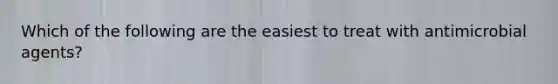 Which of the following are the easiest to treat with antimicrobial agents?