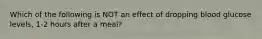 Which of the following is NOT an effect of dropping blood glucose levels, 1-2 hours after a meal?