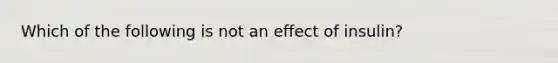 Which of the following is not an effect of insulin?