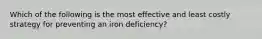 Which of the following is the most effective and least costly strategy for preventing an iron deficiency?