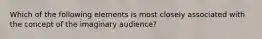 Which of the following elements is most closely associated with the concept of the imaginary audience?