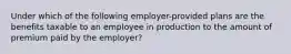 Under which of the following employer-provided plans are the benefits taxable to an employee in production to the amount of premium paid by the employer?