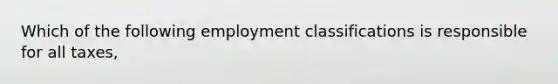 Which of the following employment classifications is responsible for all taxes,