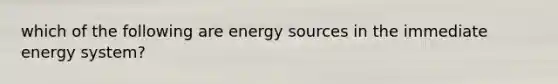 which of the following are energy sources in the immediate energy system?