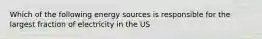 Which of the following energy sources is responsible for the largest fraction of electricity in the US