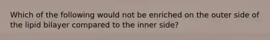 Which of the following would not be enriched on the outer side of the lipid bilayer compared to the inner side?