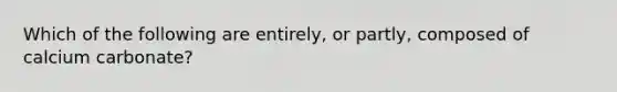 Which of the following are entirely, or partly, composed of calcium carbonate?