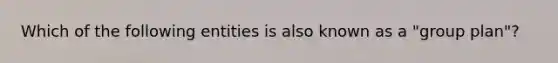 Which of the following entities is also known as a "group plan"?