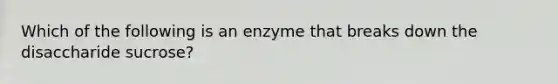 Which of the following is an enzyme that breaks down the disaccharide sucrose?