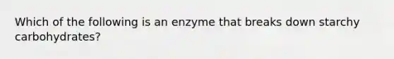 Which of the following is an enzyme that breaks down starchy carbohydrates?