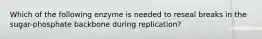 Which of the following enzyme is needed to reseal breaks in the sugar-phosphate backbone during replication?