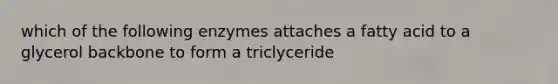 which of the following enzymes attaches a fatty acid to a glycerol backbone to form a triclyceride