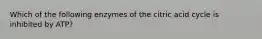 Which of the following enzymes of the citric acid cycle is inhibited by ATP?