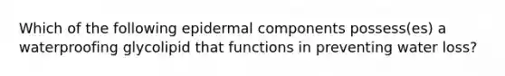 Which of the following epidermal components possess(es) a waterproofing glycolipid that functions in preventing water loss?