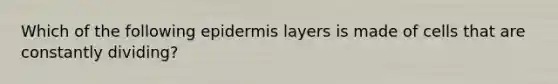 Which of the following epidermis layers is made of cells that are constantly dividing?