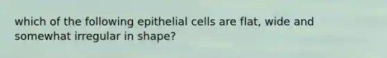 which of the following epithelial cells are flat, wide and somewhat irregular in shape?