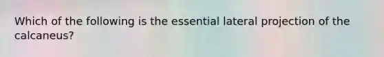 Which of the following is the essential lateral projection of the calcaneus?