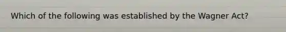 Which of the following was established by the Wagner Act?