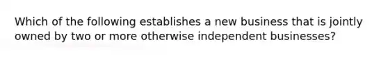 Which of the following establishes a new business that is jointly owned by two or more otherwise independent businesses?